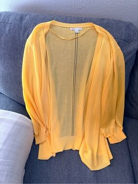 Cato Yellow Open-Knit Cardigan